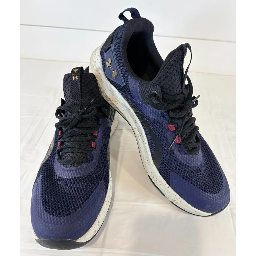Under Armour Project Rock BSR Mens Size 13 Shoes Navy Blue Gym Athletic Sneakers